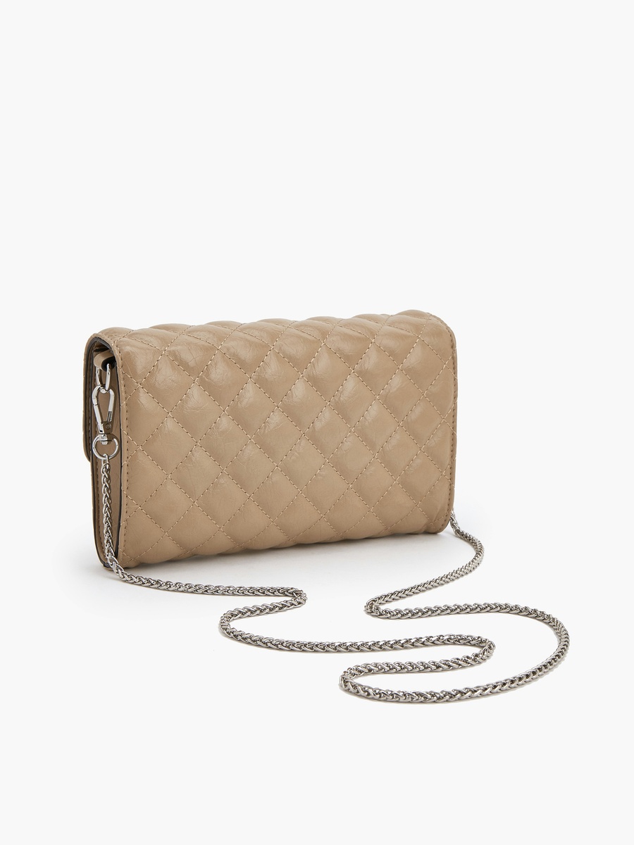 Quilted Crossbody Bag with Chain Strap