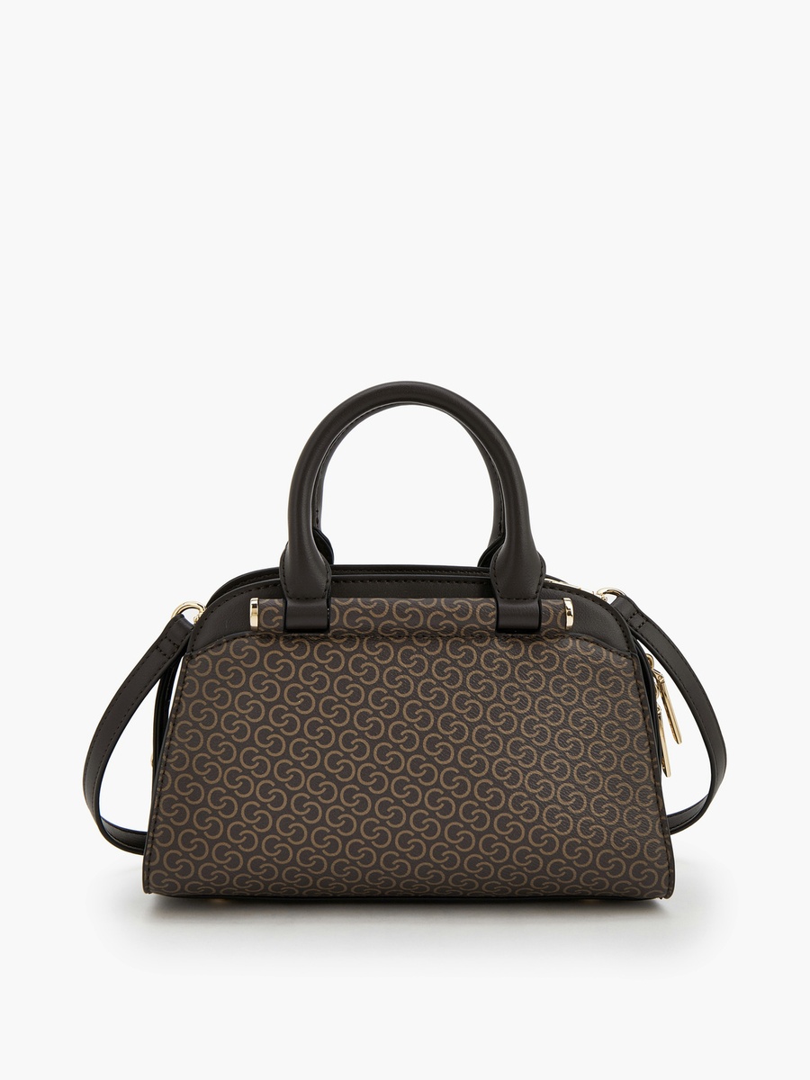 Monogram Print Tote Bag with Detachable Strap