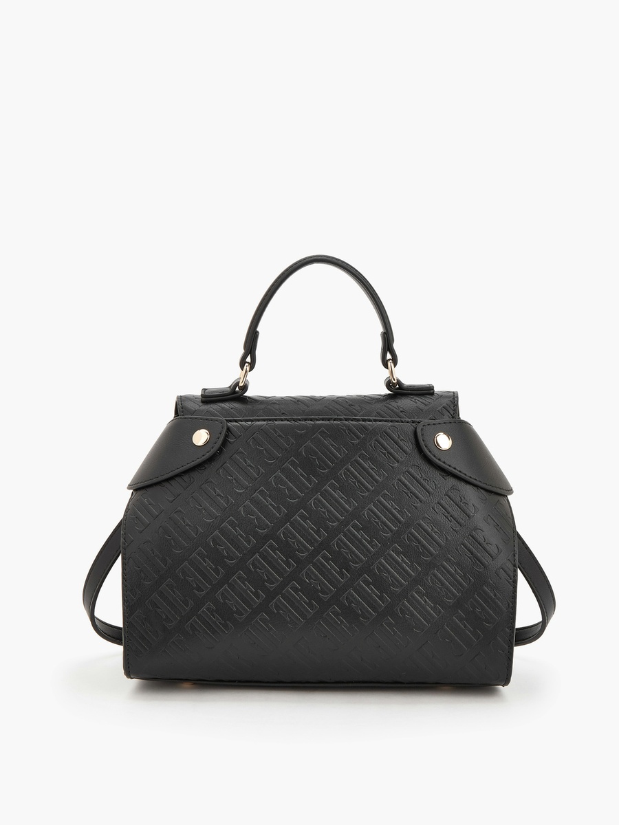 Monogram Embossed Satchel Bag with Detachable Strap