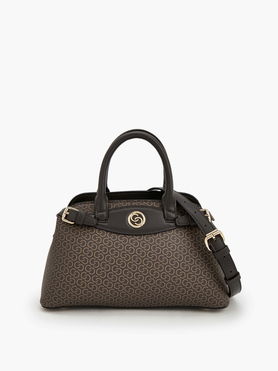 Monogram Print Tote Bag with Double Handle