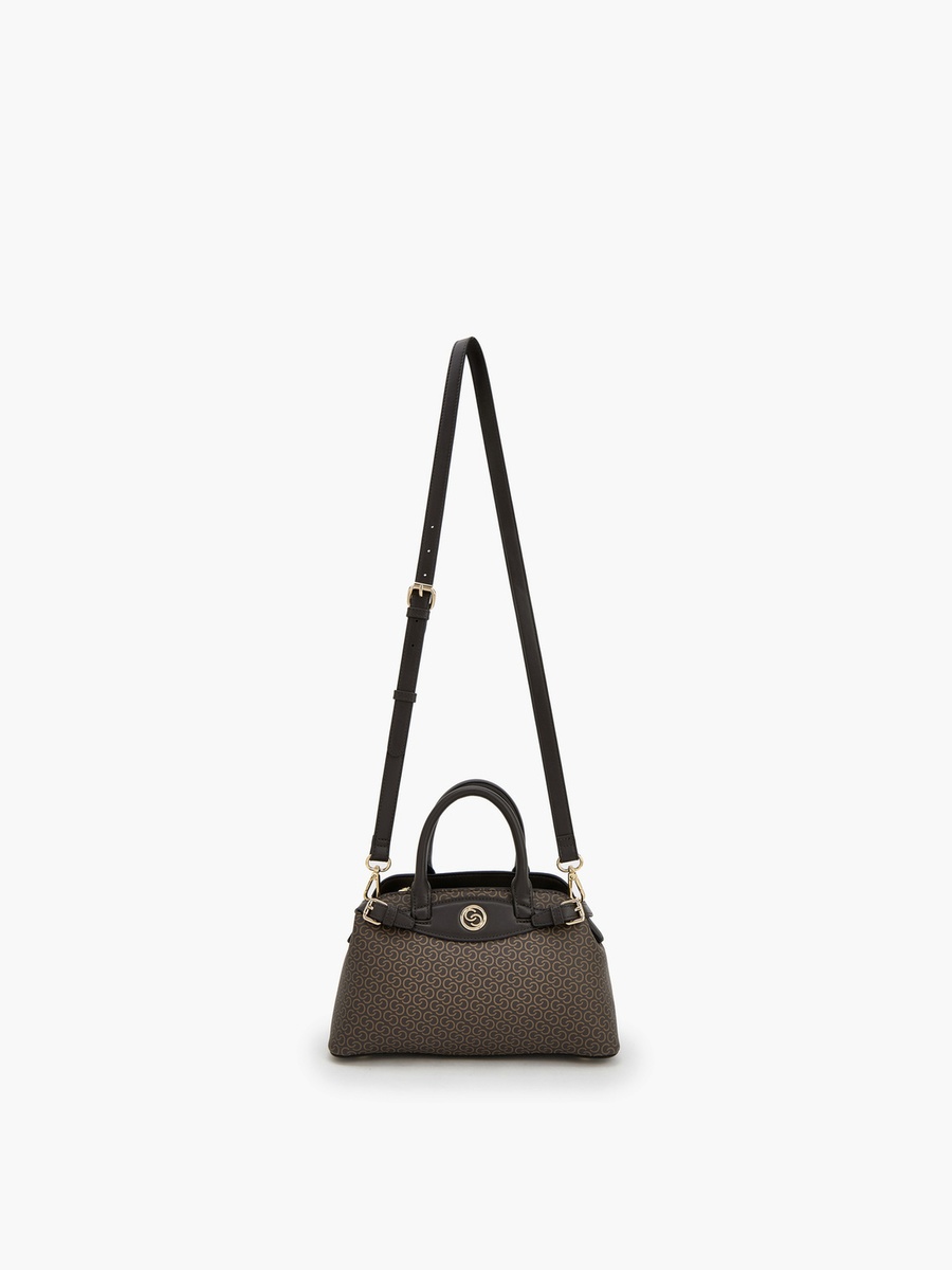 Monogram Print Tote Bag with Double Handle