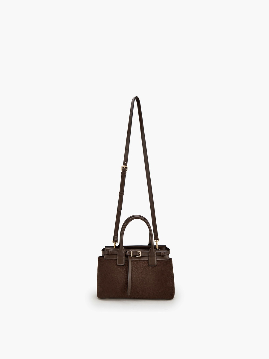 Monogram Print Tote Bag with Double Handle