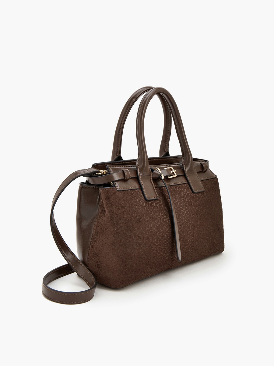 Monogram Print Tote Bag with Double Handle