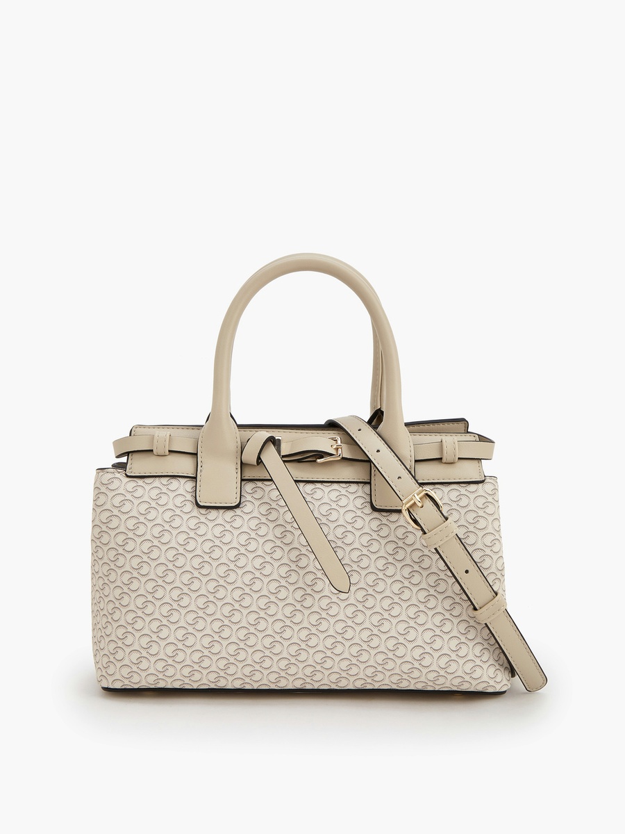 Monogram Print Tote Bag with Double Handle