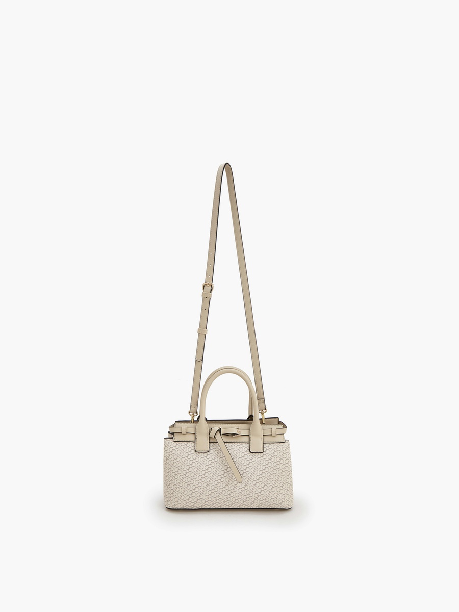 Monogram Print Tote Bag with Double Handle