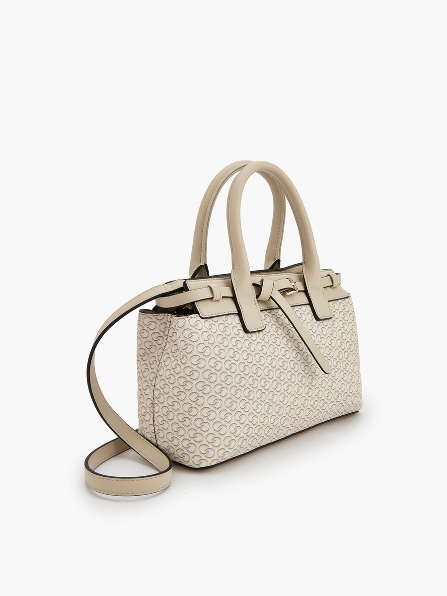 Monogram Print Tote Bag with Double Handle