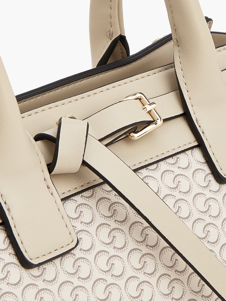 Monogram Print Tote Bag with Double Handle