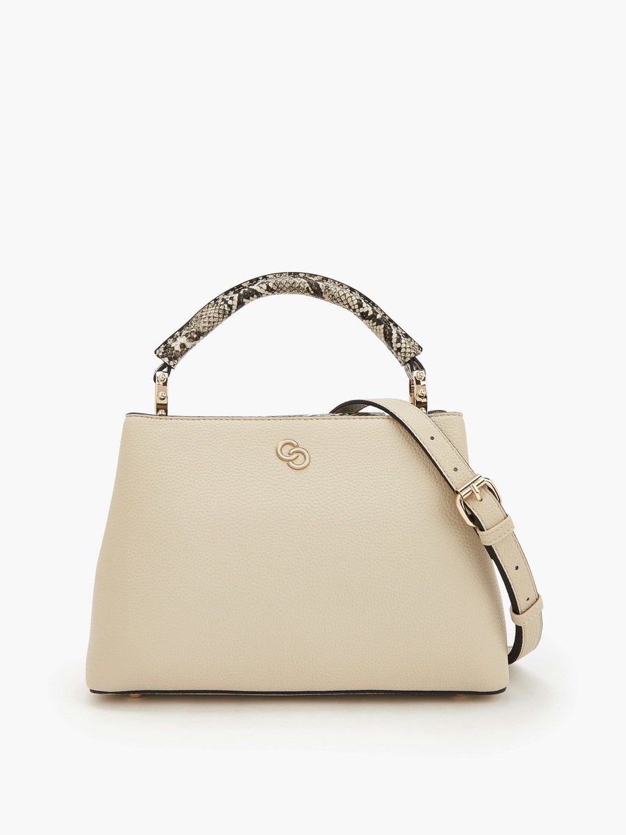 Textured Tote Bag with Detachable Strap