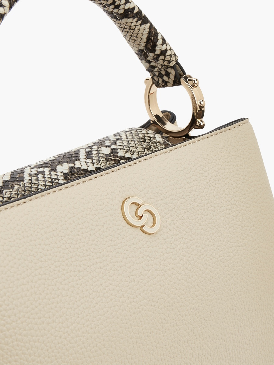 Textured Tote Bag with Detachable Strap
