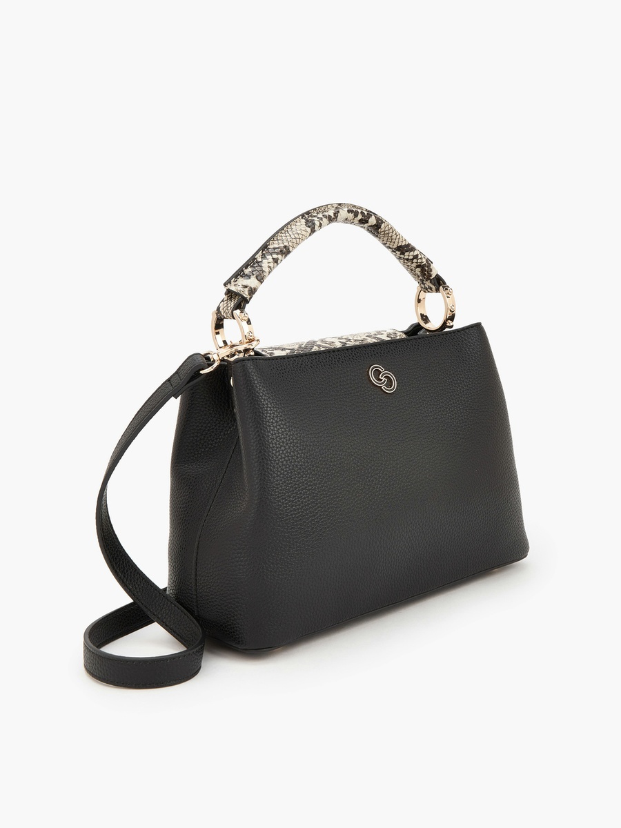 Textured Tote Bag with Detachable Strap