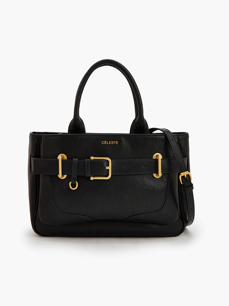 Buckled Detail Tote Bag with Zip Closure