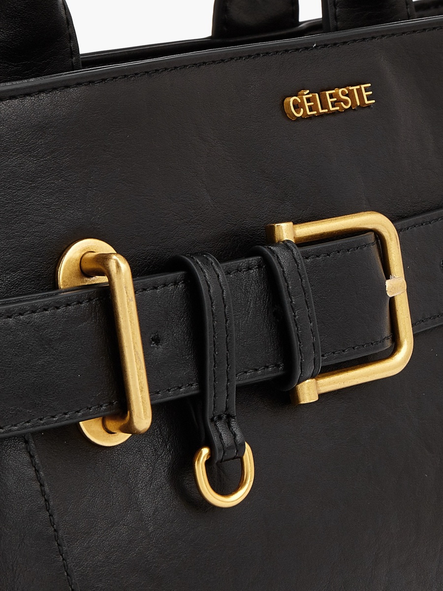 Buckled Detail Tote Bag with Zip Closure