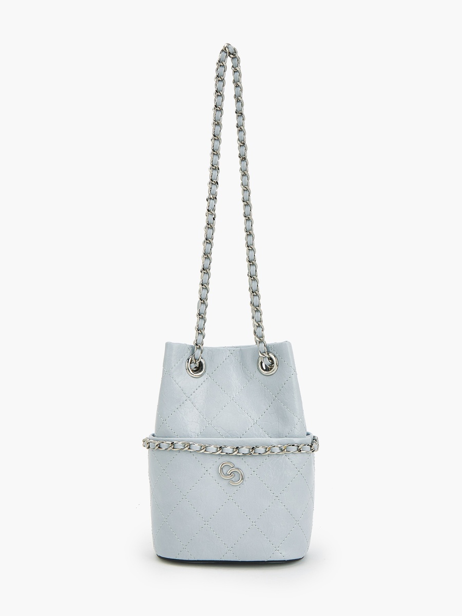 Quilted Bucket Bag with Chain Strap