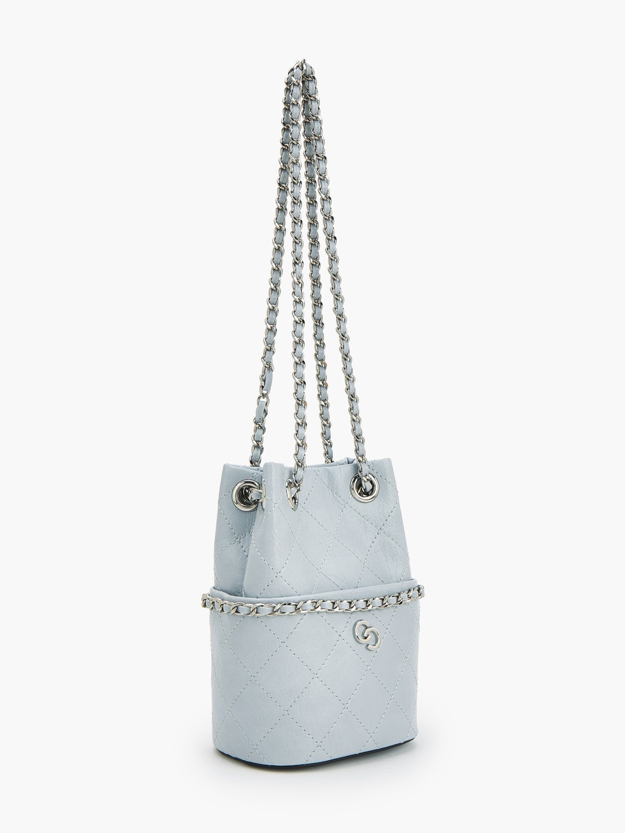 Quilted Bucket Bag with Chain Strap