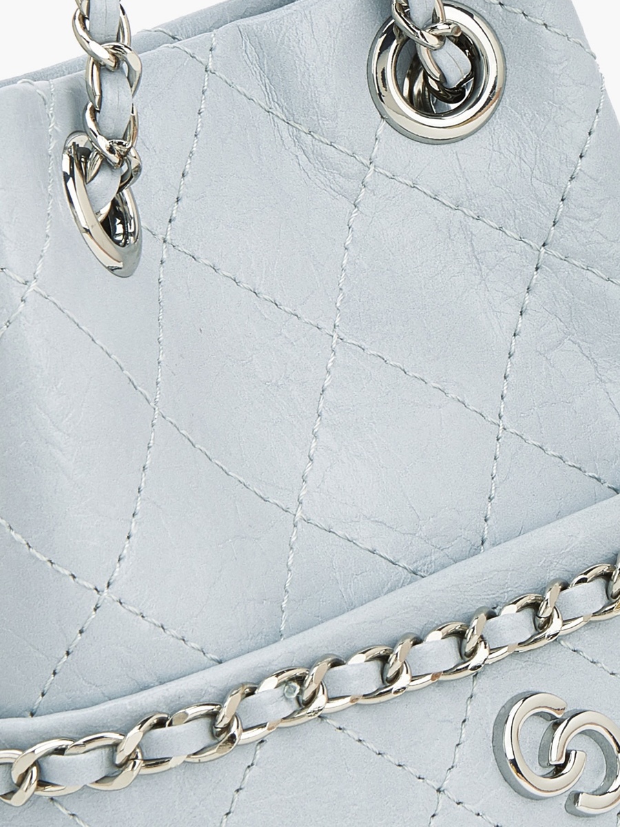 Quilted Bucket Bag with Chain Strap
