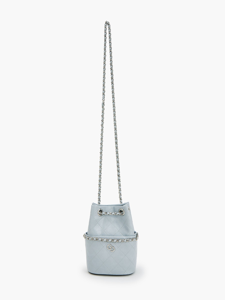 Quilted Bucket Bag with Chain Strap