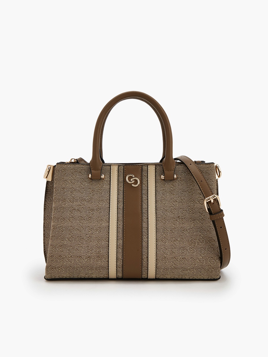 Jacquard Monogram Tote Bag with Detachable Strap