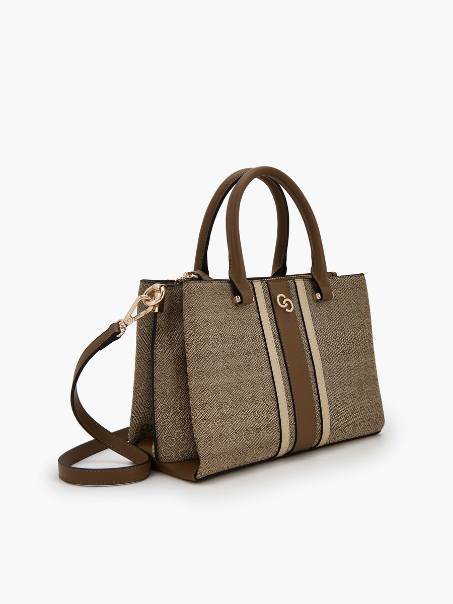 Jacquard Monogram Tote Bag with Detachable Strap