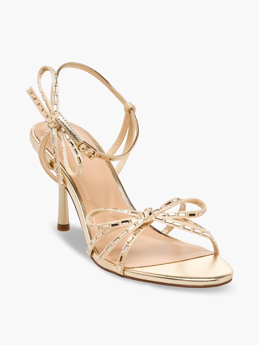 Women Embellished Bow Accent Stiletto Heel Sandals