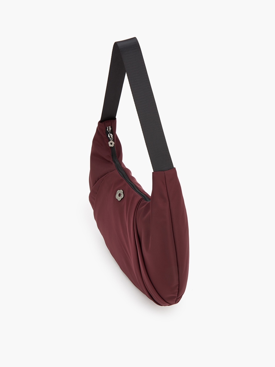 Pleated Shoulder Bag with Zip Closure
