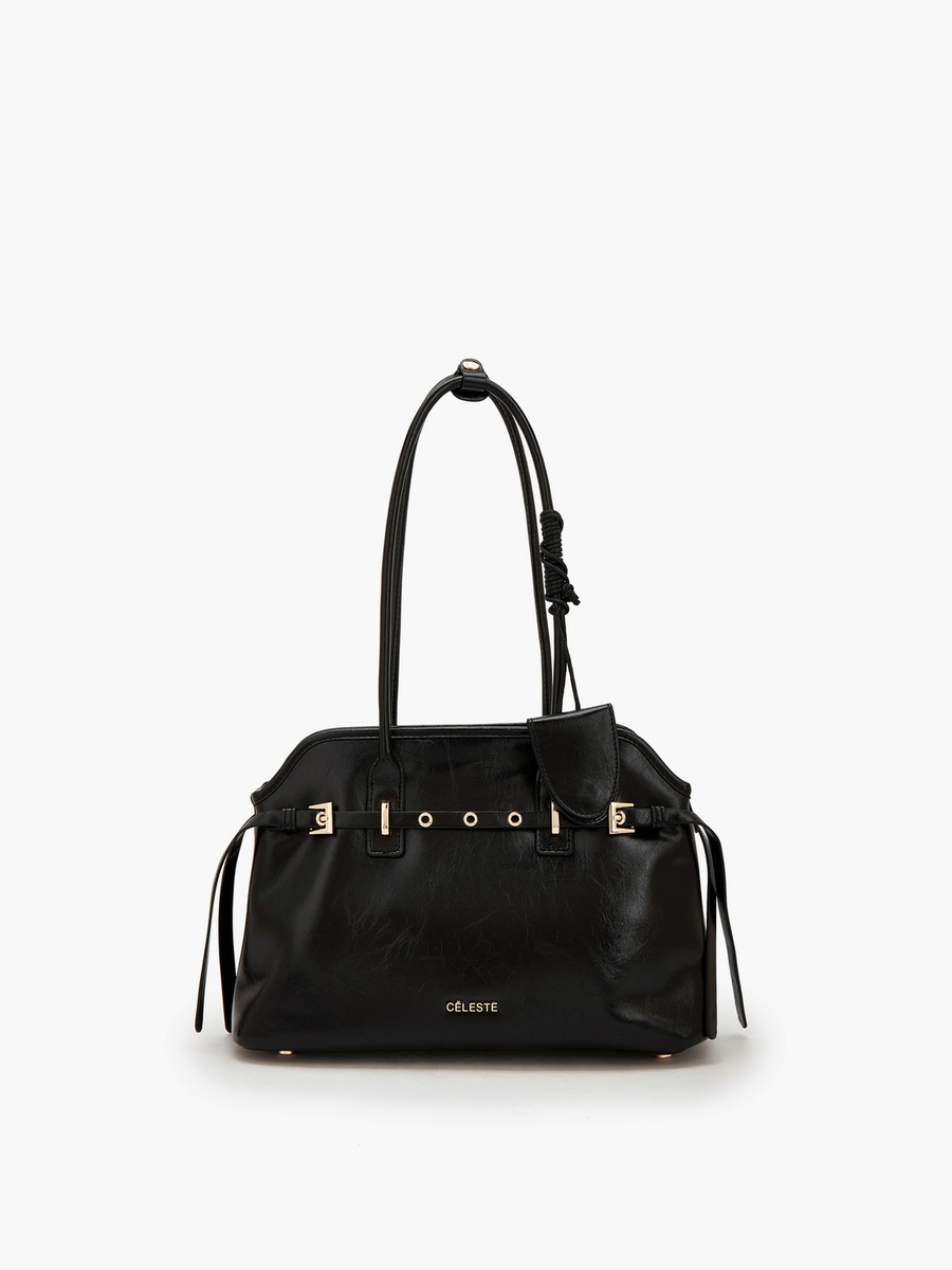 Textured Shoulder Bag with Double Handle