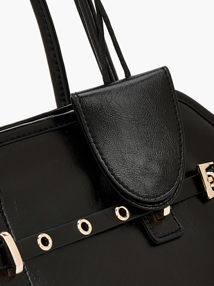 Textured Shoulder Bag with Double Handle