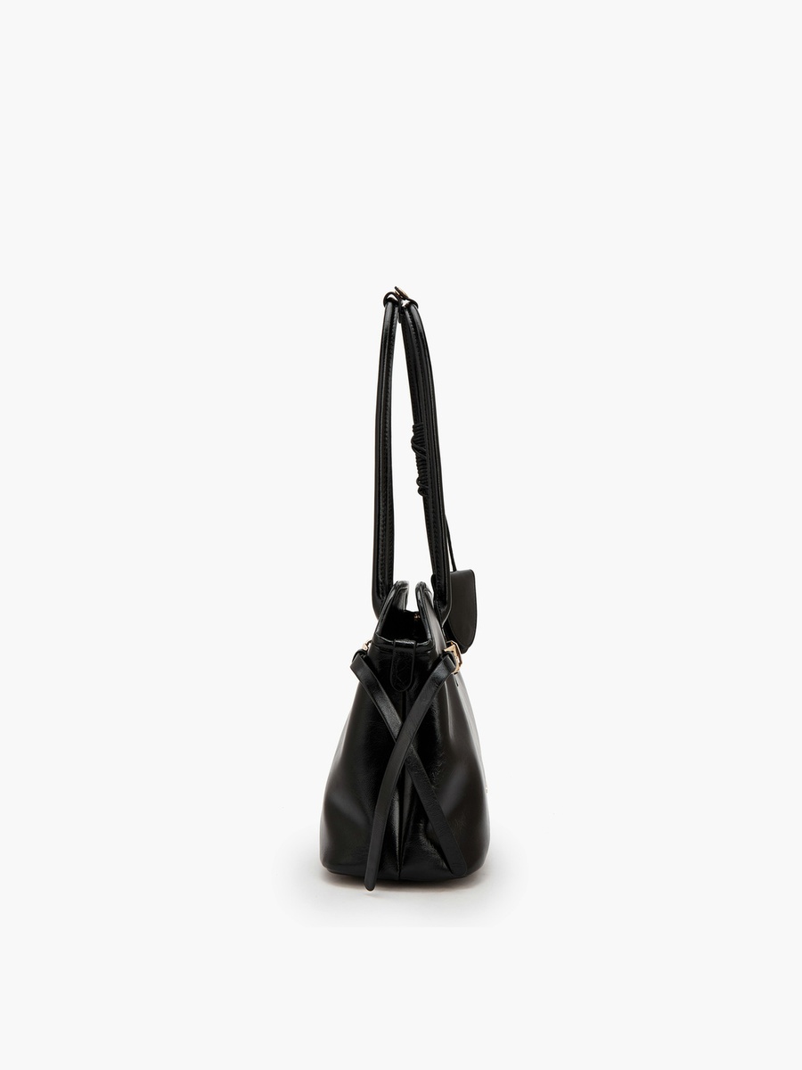 Textured Shoulder Bag with Double Handle