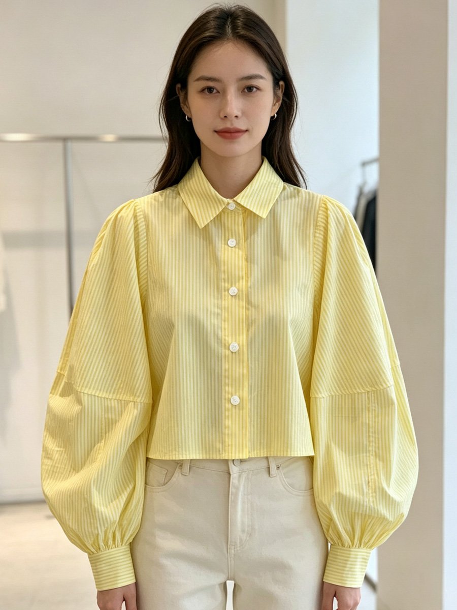 Yellow Striped Long Sleeve Shirt