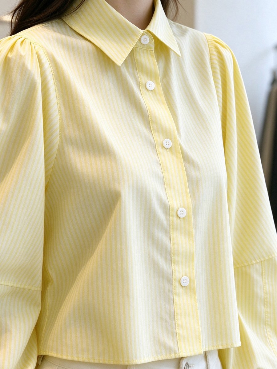 Yellow Striped Long Sleeve Shirt