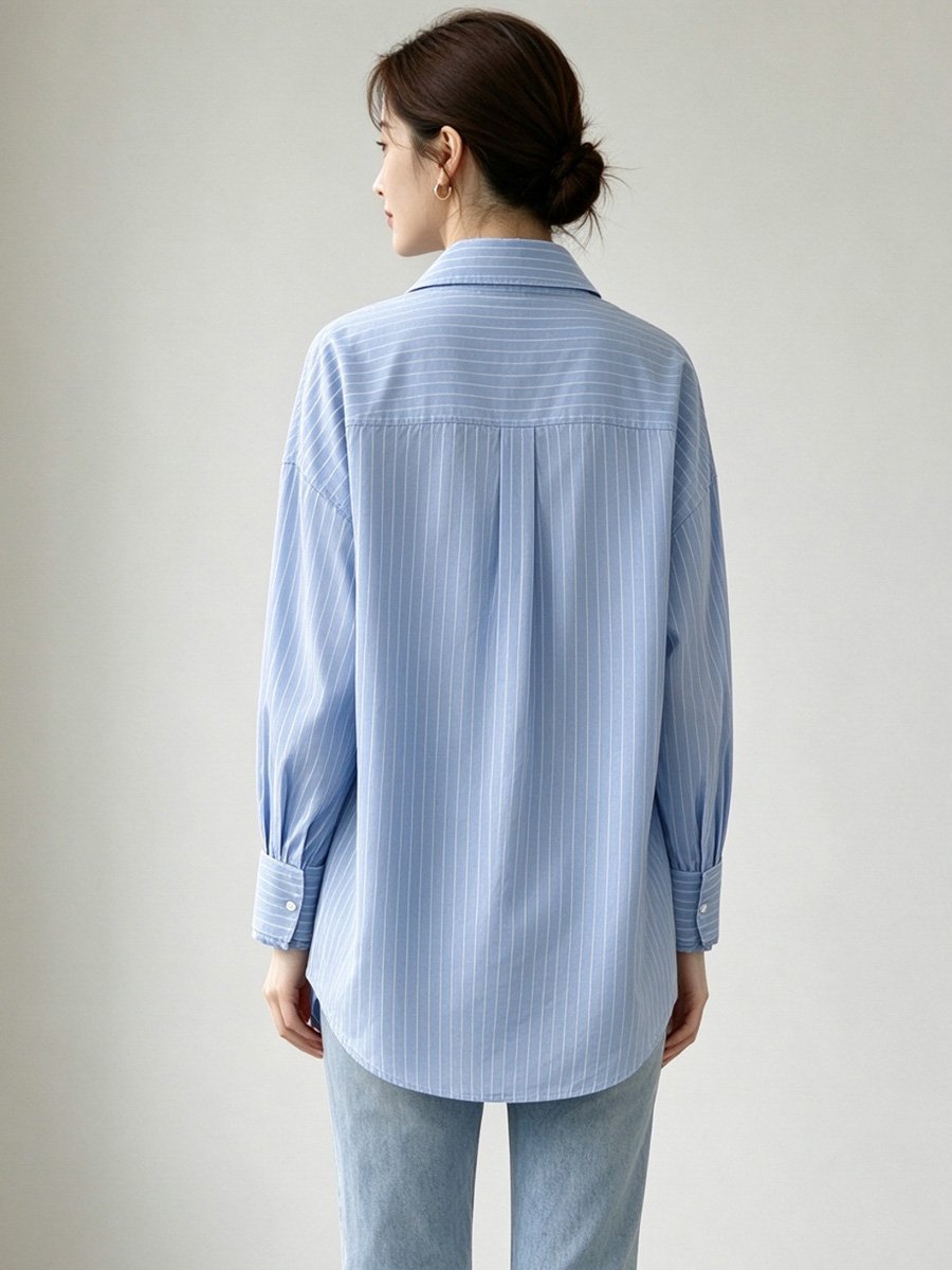 Striped Long Sleeve Button-Up Shirt