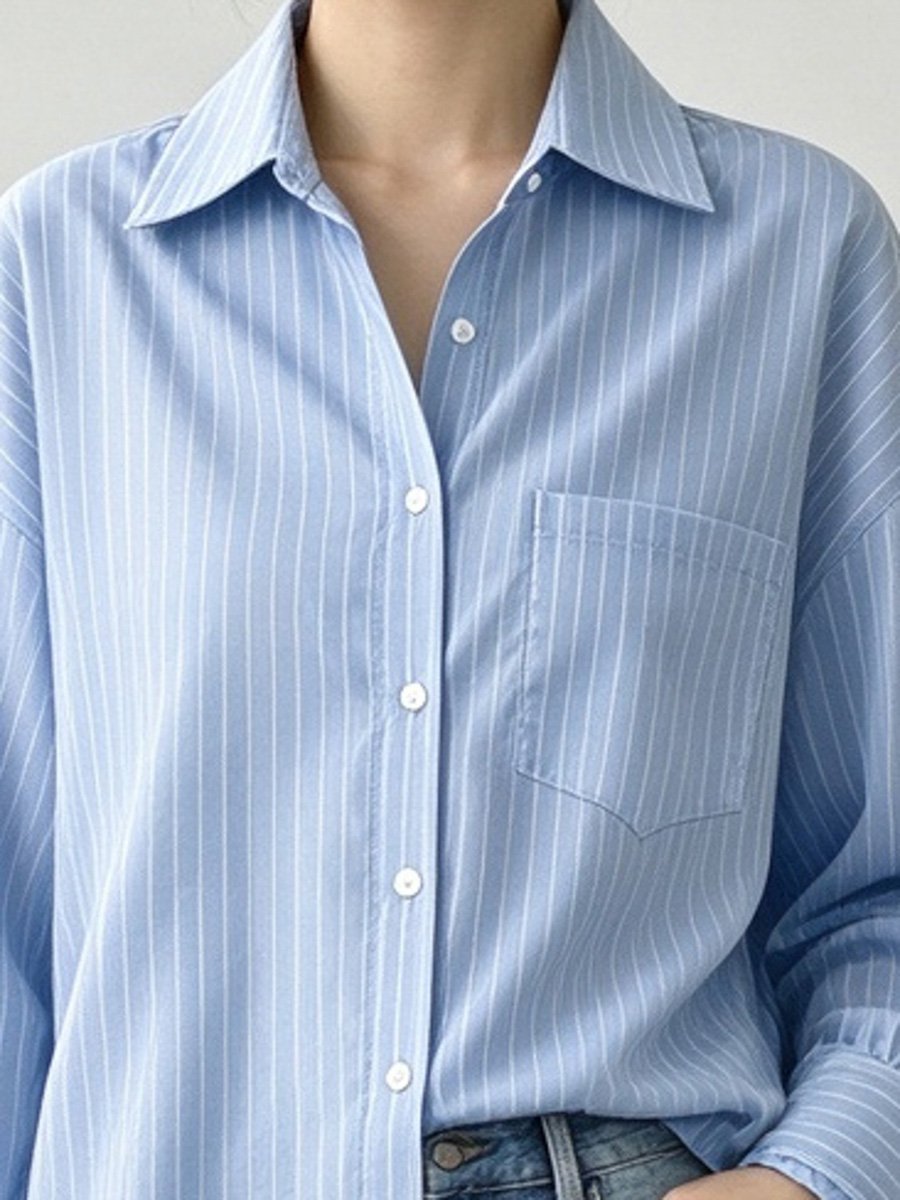 Striped Long Sleeve Button-Up Shirt