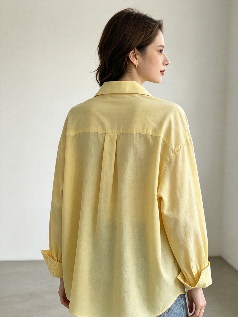Yellow Long Sleeve Button-Down Shirt