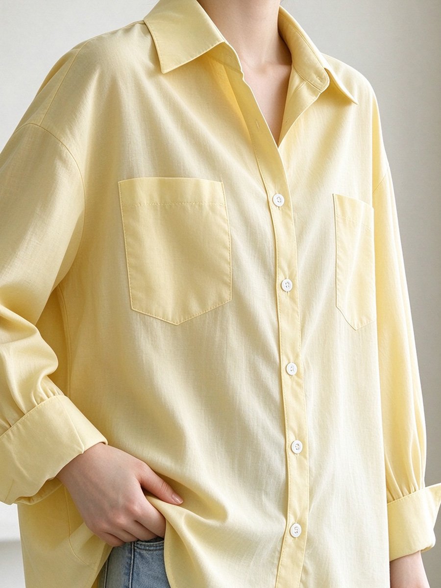 Yellow Long Sleeve Button-Down Shirt