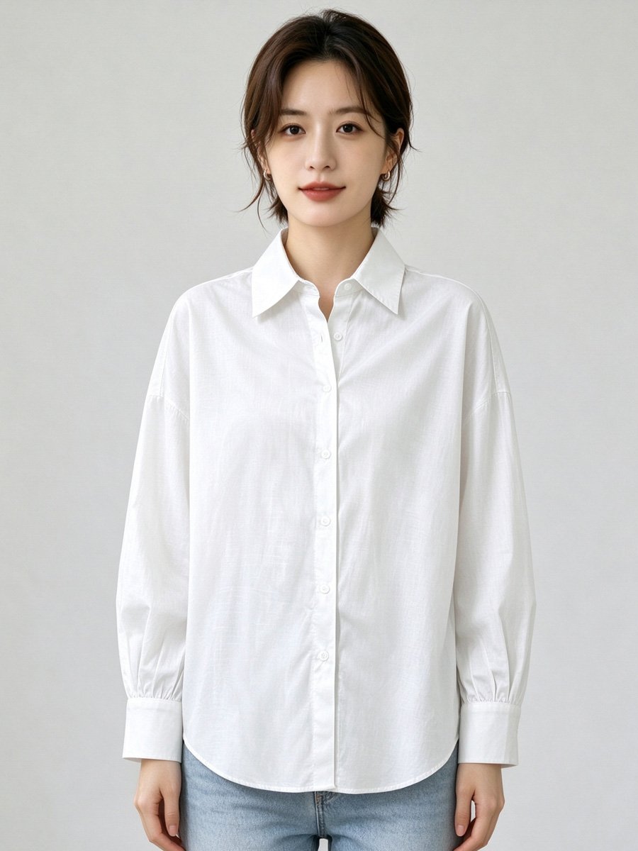White Long Sleeve Button-Up Shirt