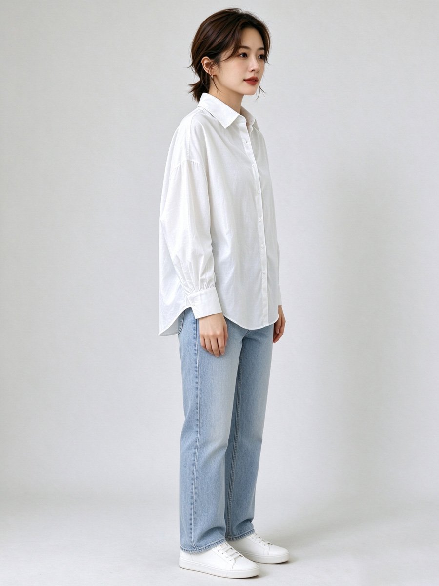 White Long Sleeve Button-Up Shirt