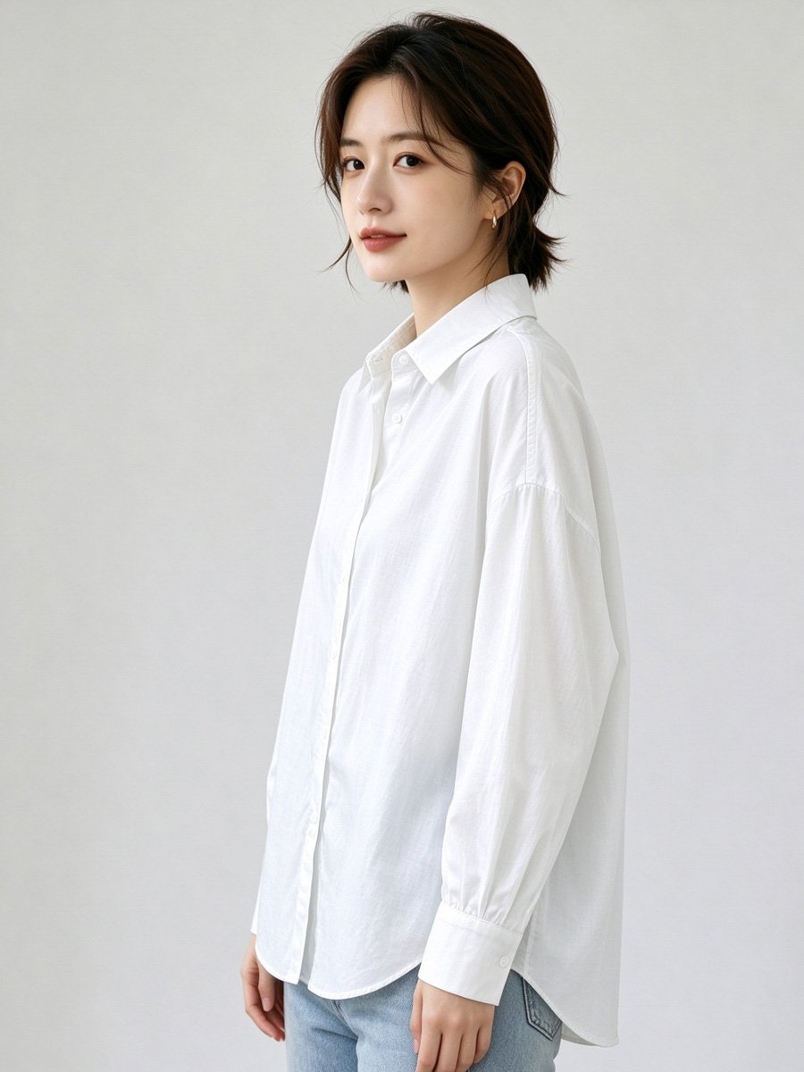 White Long Sleeve Button-Up Shirt