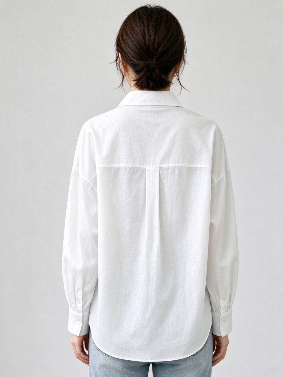 White Long Sleeve Button-Up Shirt