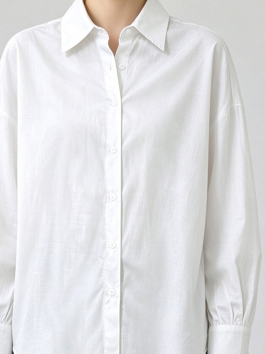 White Long Sleeve Button-Up Shirt