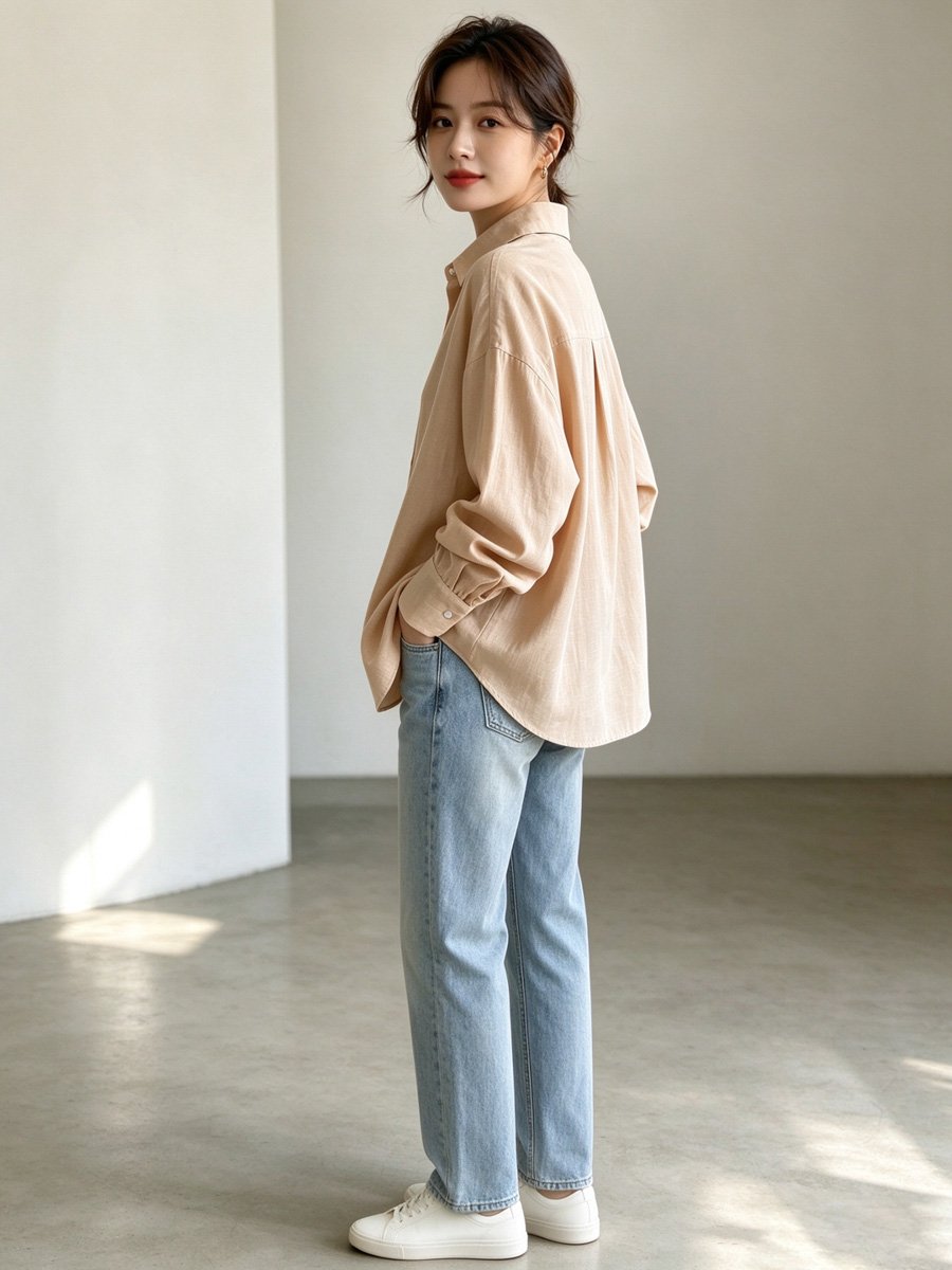 Brown Long Sleeve Button-Up Shirt