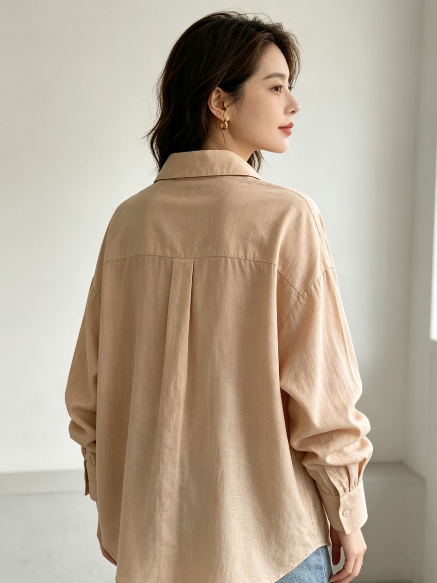 Brown Long Sleeve Button-Up Shirt