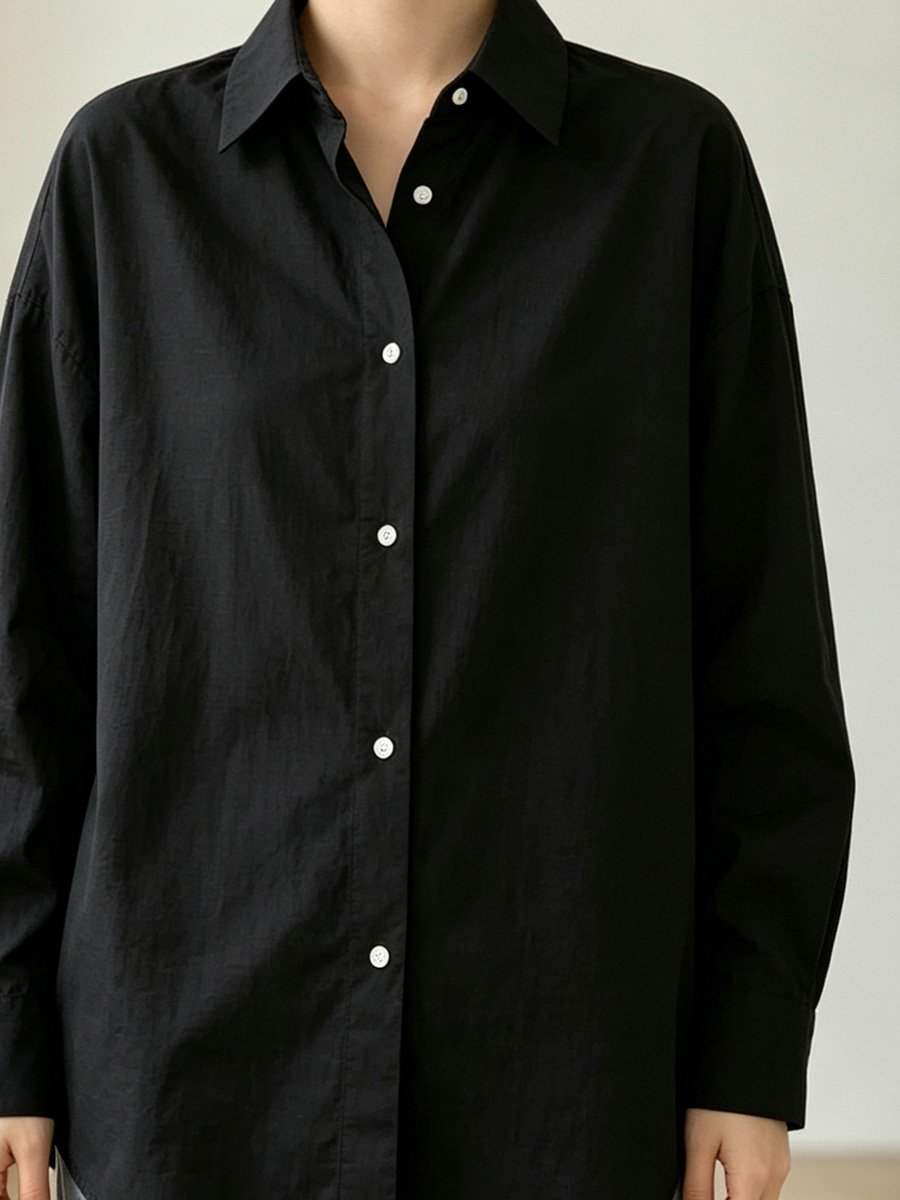 Black Long Sleeve Oversized Shirt