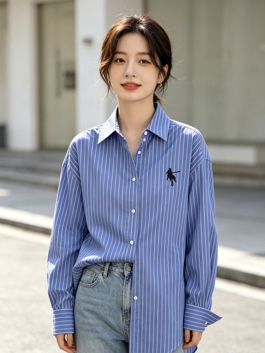 Striped Long Sleeve Button-Up Shirt