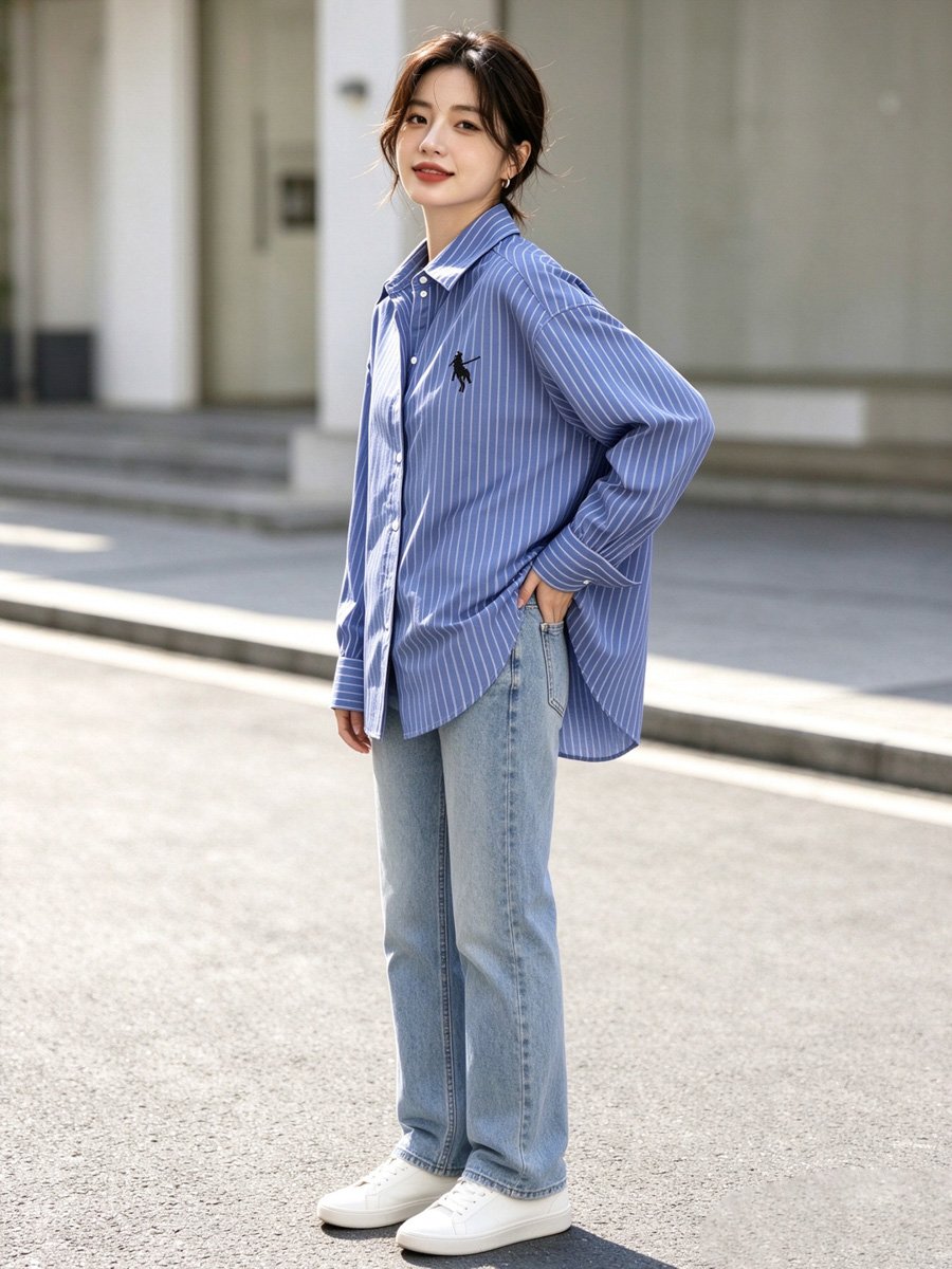 Striped Long Sleeve Button-Up Shirt