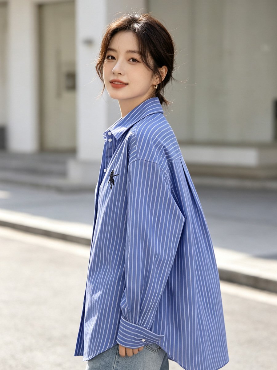 Striped Long Sleeve Button-Up Shirt
