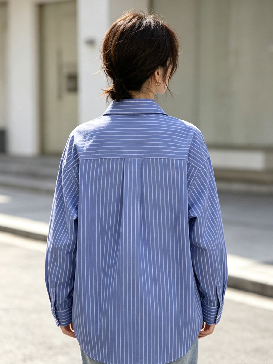 Striped Long Sleeve Button-Up Shirt