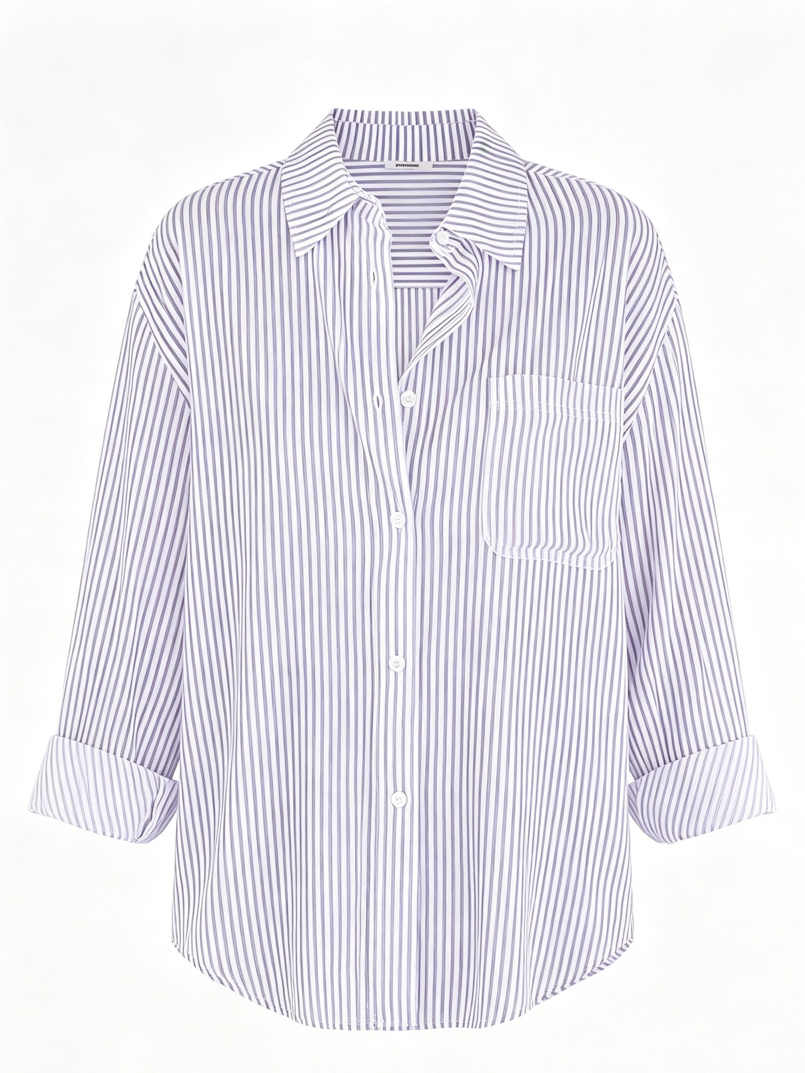 Striped Purple Long Sleeve Button-Up Shirt