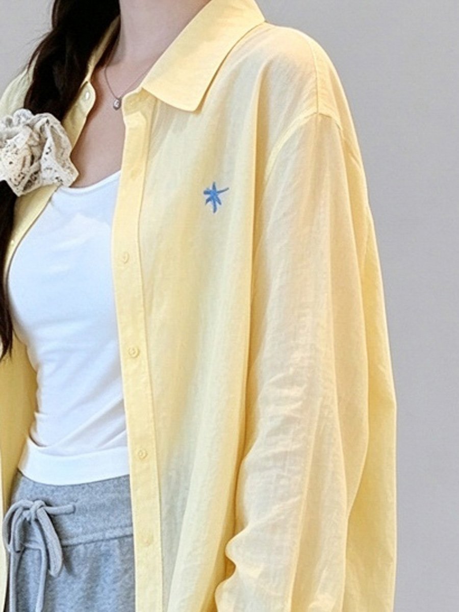 Yellow Long Sleeve Button-Up Shirt