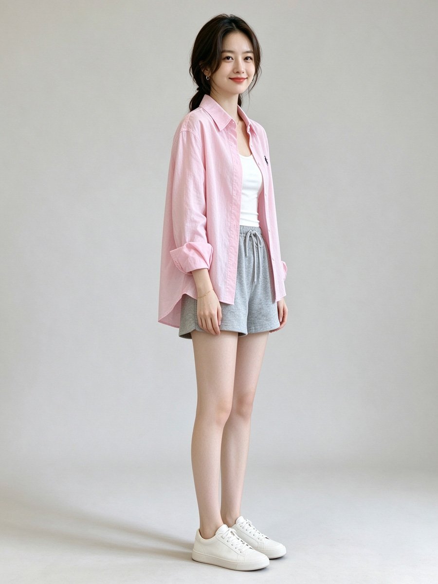 Pink Long Sleeve Button-Up Shirt