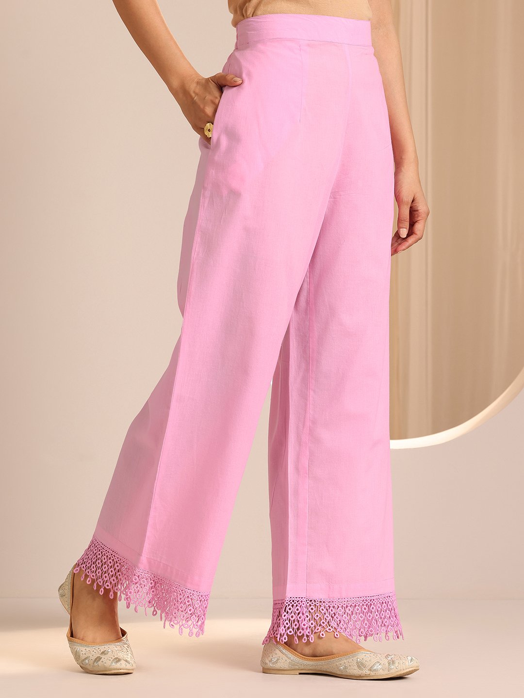Purple Embroidered V-Neck Kurta Set with Dupatta - Straight Fit