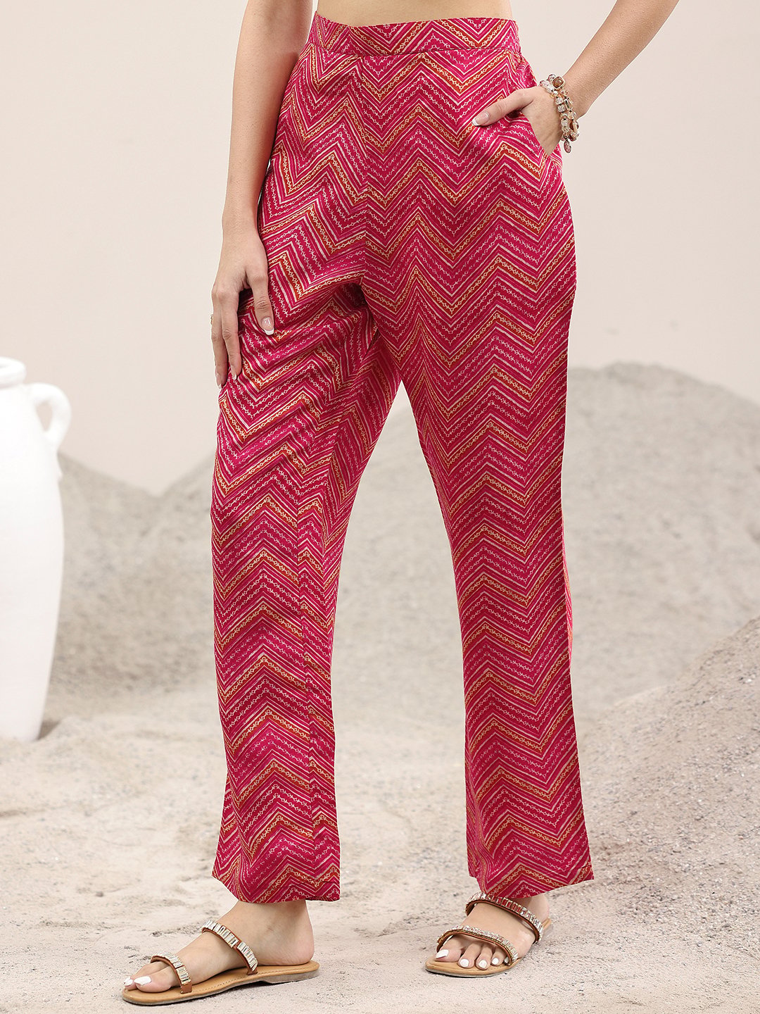 Crimson Silk Blend Embroidered Kurta Set with Dupatta